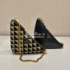 Replica Prada Symbole leather and fabric mini bag 1BC176 Black Alabast 12