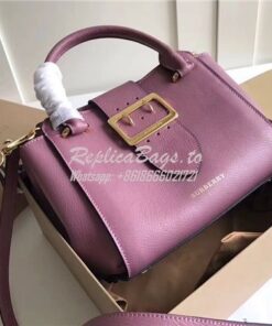 Replica  Burberry The Small/Medium Buckle Tote in dusty pink Grainy Le 2