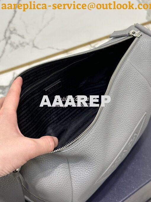 Replica Prada Leather bag with shoulder strap 2VH165 Maple Grey 7