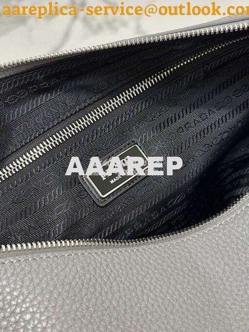 Replica Prada Leather bag with shoulder strap 2VH165 Maple Grey 9