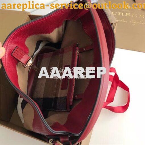 Replica Burberry Ashby Medium Canvas Check & Leather Bucket Bag 398293 6