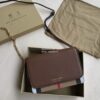 Replica Burberry Leather and House Check Wallet with Detachable Strap