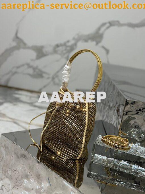 Replica Prada Satin mini-bag with crystals 1BE067 Platinum 7