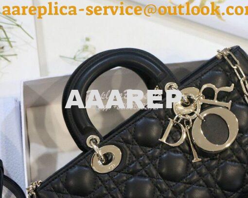 Replica Dior Lady D-Joy Bag Black Cannage Lambskin M0540O 4