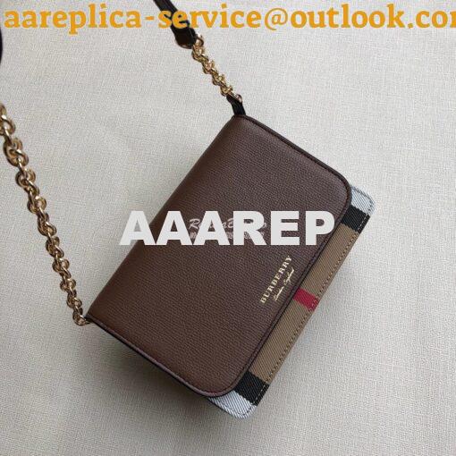 Replica Burberry Leather and House Check Wallet with Detachable Strap 2