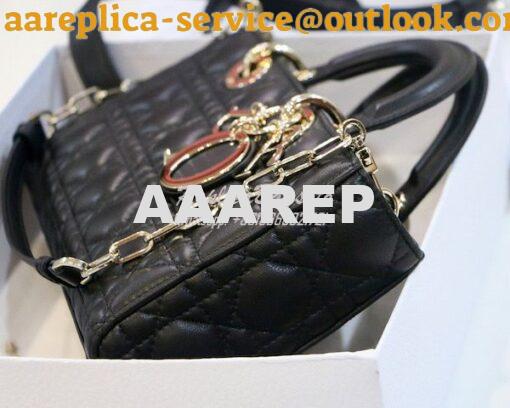 Replica Dior Lady D-Joy Bag Black Cannage Lambskin M0540O 6
