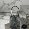 Replica Prada Satin mini-bag with crystals 1BE067 Black