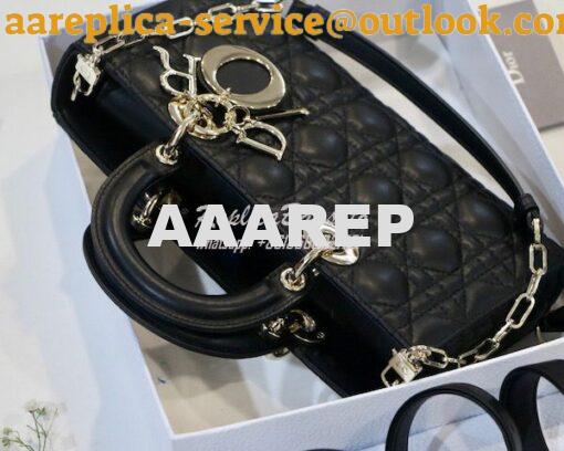 Replica Dior Lady D-Joy Bag Black Cannage Lambskin M0540O 7