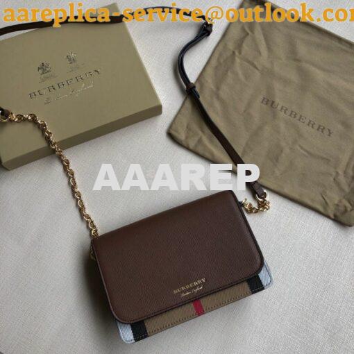 Replica Burberry Leather and House Check Wallet with Detachable Strap 3
