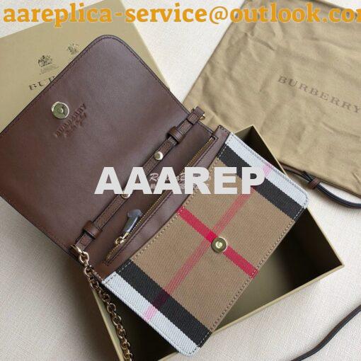 Replica Burberry Leather and House Check Wallet with Detachable Strap 7