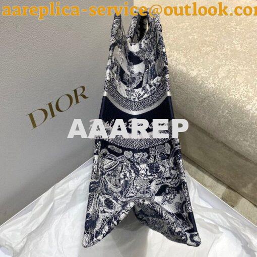 Replica Dior Book Tote bag in Navy Blue Toile de Jouy Stripes Embroide 4