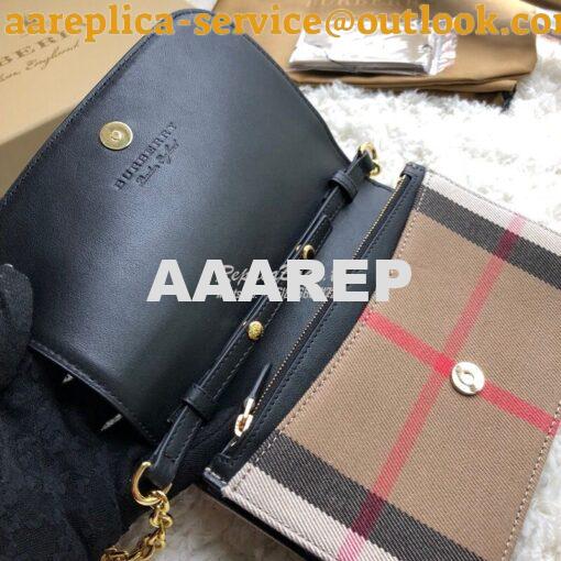 Replica Burberry Leather and House Check Wallet with Detachable Strap 6