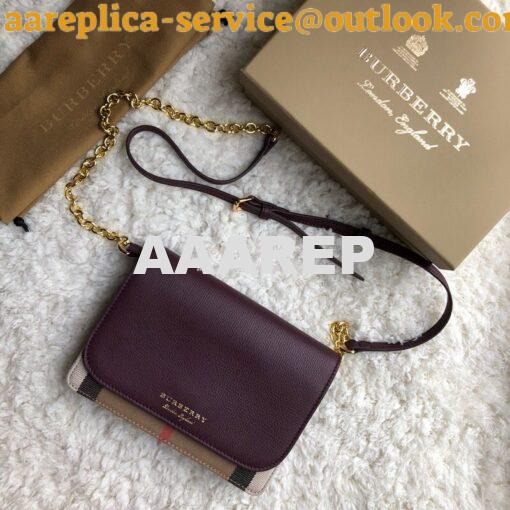 Replica Burberry Leather and House Check Wallet with Detachable Strap 3