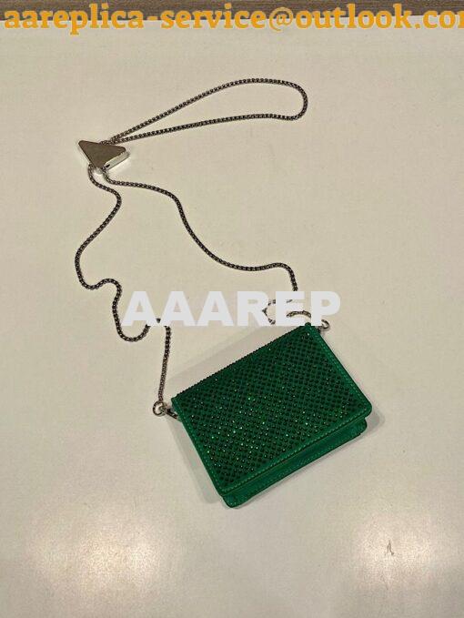 Replica Prada Cardholder with shoulder strap and crystals 1MR024 Mango 8