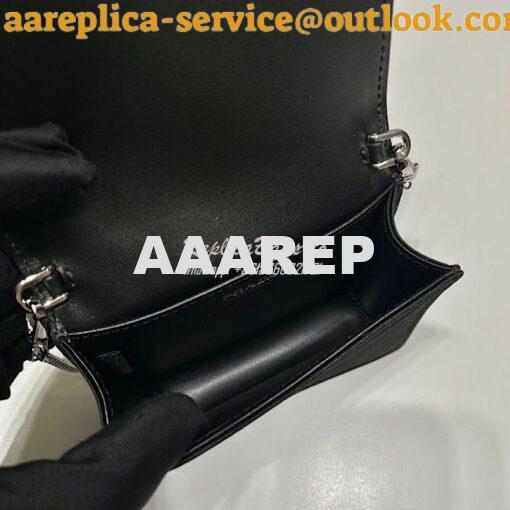 Replica Prada Cardholder with shoulder strap and crystals 1MR024 Black 9