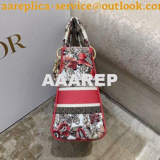 Replica Dior Medium Lady D-Lite Bag Multicolor Butterfly Embroidery M0 5