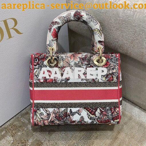 Replica Dior Medium Lady D-Lite Bag Multicolor Butterfly Embroidery M0 6