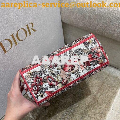 Replica Dior Medium Lady D-Lite Bag Multicolor Butterfly Embroidery M0 7