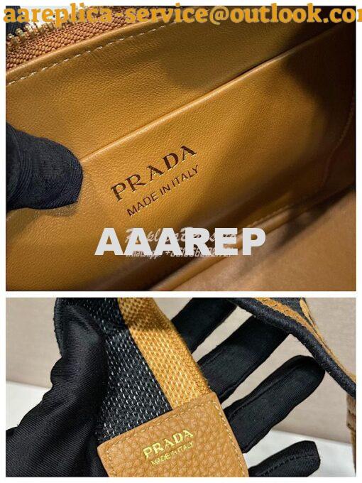 Replica Prada Leather shoulder bag 1BH193 Caramel 8