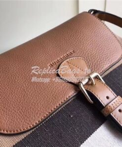 Replica Burberry Grainy Canvas Check Small Gowan and Fabric CrossBody 2