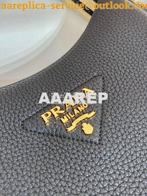 Replica Prada Leather shoulder bag 1BH193 Black 6