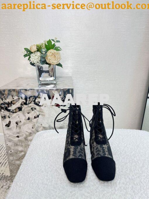 Replica Dior Naughtily-D Heeled Ankle Boots Transparent Mesh and Suede 3
