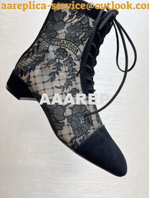 Replica Dior Naughtily-D Heeled Ankle Boots Transparent Mesh and Suede 6