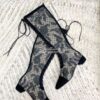 Replica Dior Naughtily-D Heeled Boots Transparent Mesh and Suede Calfs