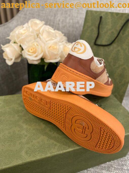 Replica Gucci Men Female GG Sneaker With Web 670408 Brown 8