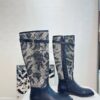 Replica Dior Naughtily-D Heeled Boots Transparent Mesh and Suede Calfs 12