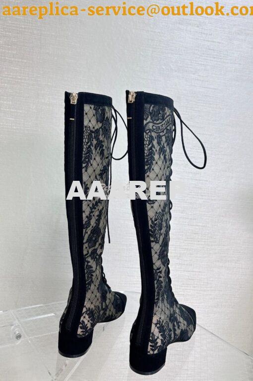 Replica Dior Naughtily-D Heeled Boots Transparent Mesh and Suede Calfs 7
