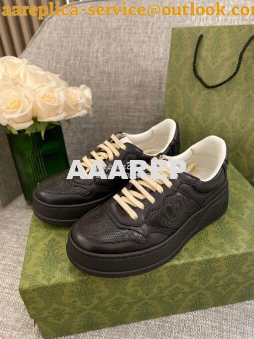 Replica Gucci Men Female GG Embossed Sneaker 670408 Black
