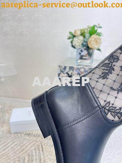 Replica Dior Boots Transparent Mesh and Suede Calfskin Embroidered wit 10