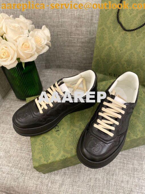 Replica Gucci Men Female GG Embossed Sneaker 670408 Black 3