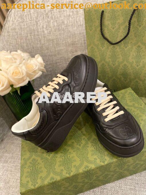 Replica Gucci Men Female GG Embossed Sneaker 670408 Black 4