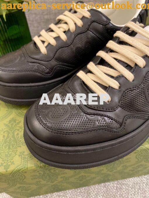 Replica Gucci Men Female GG Embossed Sneaker 670408 Black 5