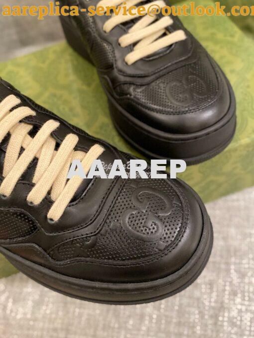 Replica Gucci Men Female GG Embossed Sneaker 670408 Black 6