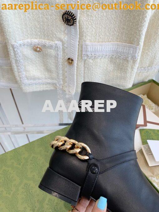 Replica Gucci Chain Soho Ankle Boot With Double G 360565 Black 6