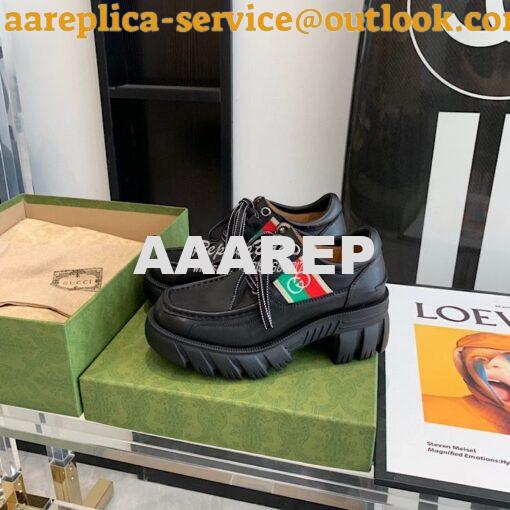 Replica Gucci Women's Loafers with Interlocking G 663369 Black 2