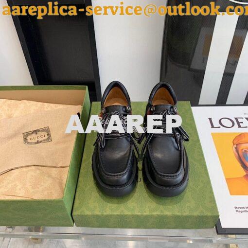 Replica Gucci Women's Loafers with Interlocking G 663369 Black 3