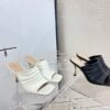 Replica Dior D-Fame Heeled Sandal Pleated Lambskin KCQ775