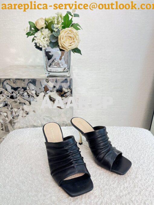 Replica Dior D-Fame Heeled Sandal Pleated Lambskin KCQ775 3