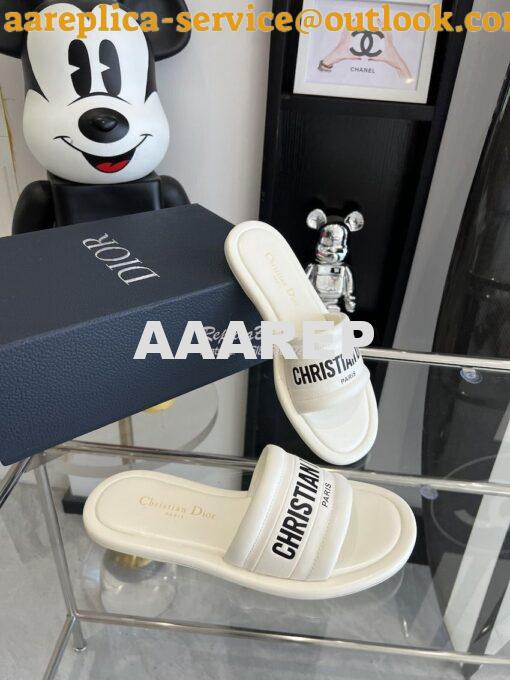 Replica Dior Every-D Slide Embossed Lambskin KCQ861 White 6