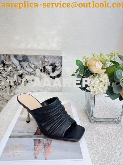 Replica Dior D-Fame Heeled Sandal Pleated Lambskin KCQ775 7