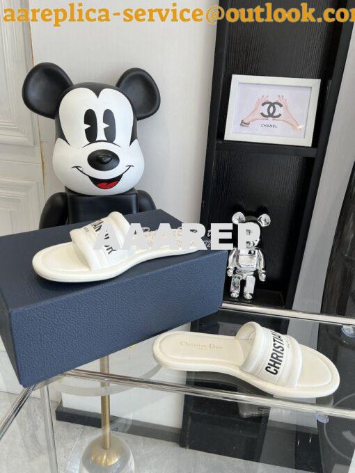 Replica Dior Every-D Slide Embossed Lambskin KCQ861 White 7