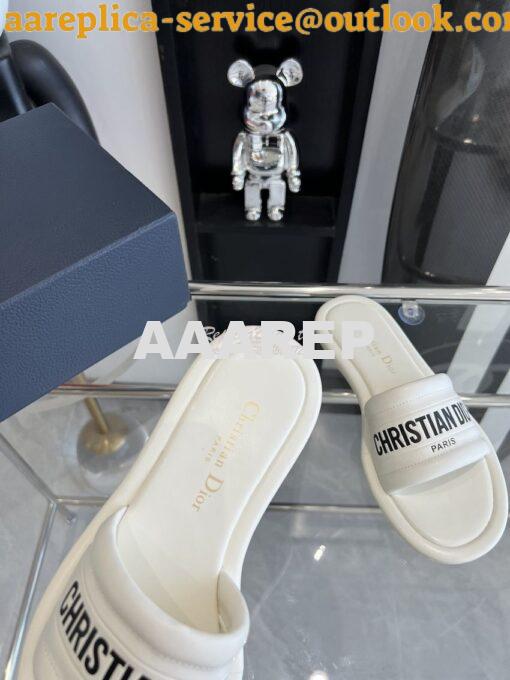 Replica Dior Every-D Slide Embossed Lambskin KCQ861 White 8