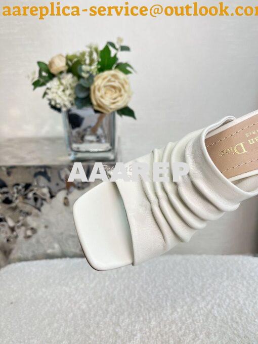 Replica Dior D-Fame Heeled Sandal Pleated Lambskin KCQ775 13