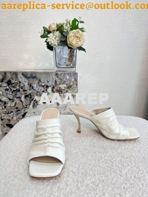 Replica Dior D-Fame Heeled Sandal Pleated Lambskin KCQ775 15