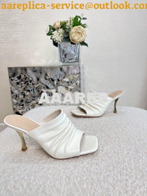 Replica Dior D-Fame Heeled Sandal Pleated Lambskin KCQ775 16