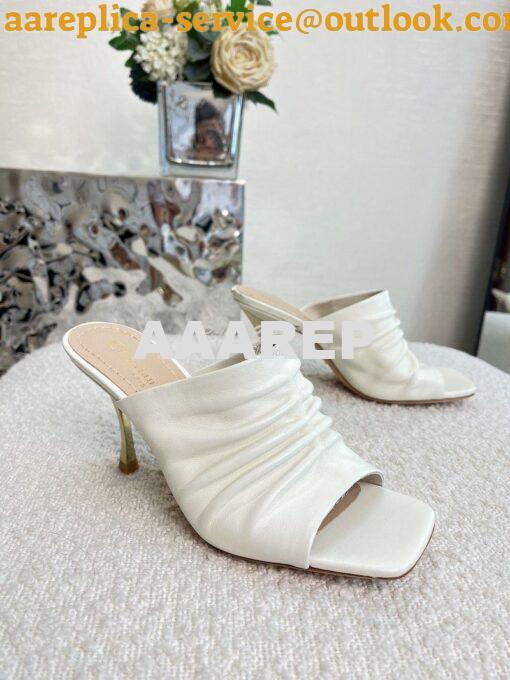 Replica Dior D-Fame Heeled Sandal Pleated Lambskin KCQ775 17